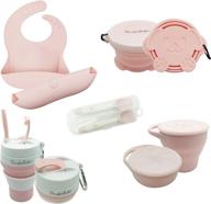 🍼 brushinbella baby feeding set - travel-friendly collapsible silicone feeding supplies - suction baby bowl, baby plate, baby bib, first stage baby spoons - adorable eating supplies, ideal toddler gift logo