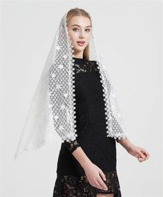 img 3 attached to 🙏 Chapel Catholic Mantilla Church Headwrap: Elegant Women's Accessory