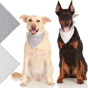 img 1 attached to 🐶 Reversible Cotton Dog Bandana - Odi Style Triangle Bandanas for Large, Medium, Small Dogs - Double Sided Dog Gift, Accessory, Scarf for Dogs, Puppies, Cats - Floral and Polka Dot Prints - 1 Piece