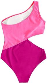 img 3 attached to SweatyRocks Shoulder Swimsuit Swimwear Monokini Women's Clothing for Swimsuits & Cover Ups