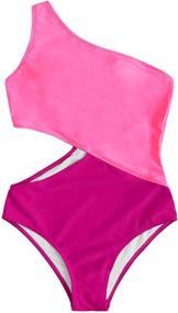 img 4 attached to SweatyRocks Shoulder Swimsuit Swimwear Monokini Women's Clothing for Swimsuits & Cover Ups