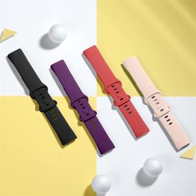img 2 attached to 🎉 Nofeda Bands Compatible with Fitbit Charge 5 - 4 Pack Waterproof Silicone Replacement Wristbands for Women and Men