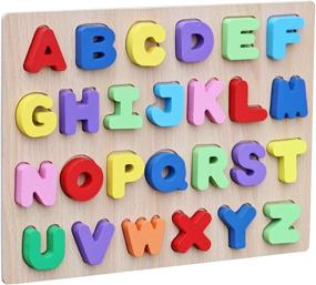 img 4 attached to 🧩 Enhance Learning with the Timy Wooden Alphabet Puzzle Board