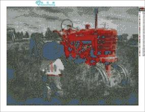 img 4 attached to 🚜 Zimal Diamond Painting Farm Tractor Picture 5D DIY Full Round Drill Rhinestone Embroidery Kit - Boy Sticker, 11.8 x 15.8 Inch