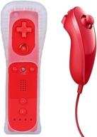 red wii remote and nunchuck controllers with silicone case for wii and wii u – yudeg remote controller (not motion plus) logo