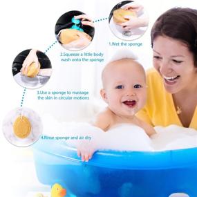 img 1 attached to 🛀 Soft Exfoliating Bath Sponge Set - 6 Piece Foam Body Sponge for Gentle Shower Scrub, Ideal for Adults and Kids, 5.5 Inch