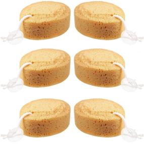 img 4 attached to 🛀 Soft Exfoliating Bath Sponge Set - 6 Piece Foam Body Sponge for Gentle Shower Scrub, Ideal for Adults and Kids, 5.5 Inch