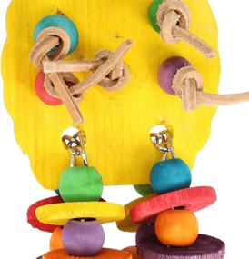 img 2 attached to 🍍 Medium Large Pineapple Chew Wood Hanging Leather Parrot Macaw African Grey Cockatoo Quaker Parrotlet Bonka Bird Toy