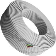 📞 tupavco tp801 300ft rounded white phone cable - rj11 4p4c compatible with crimp end connector - 100m long telephone cord extension bulk roll logo