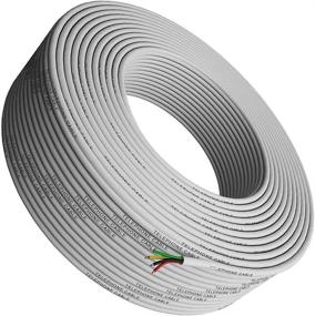 img 4 attached to 📞 Tupavco TP801 300ft Rounded White Phone Cable - RJ11 4P4C Compatible with Crimp End Connector - 100m Long Telephone Cord Extension Bulk Roll