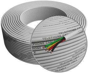 img 1 attached to 📞 Tupavco TP801 300 футовый круглый белый телефонный кабель - RJ11 4P4C совместимый с разъемом для прессования - 100 м длиной рулона телефонного кабеля.