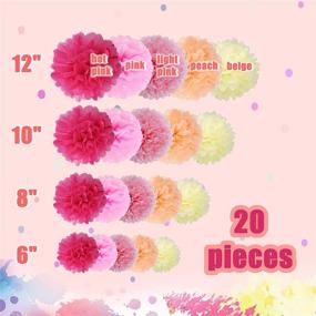 img 2 attached to 🎉 Colorful Paper Pom Poms Kit - Perfect Décor for Birthdays, Weddings, Showers, and Nurseries in Pink Mix - Set of 20