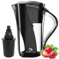 💧 naples naturals nblk109-1 109x1 alkaline water pitcher: chlorine & contaminant removal, ph boost – black (aok109-blk-01) logo