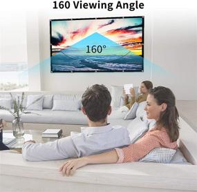 img 1 attached to 📽️ HiTauing HD Foldable Anti-Crease Portable Projector Screen 100 inch 16:9 - Double Sided Projection, Indoor and Outdoor Movie Screen for Home Theater and Education, Washable