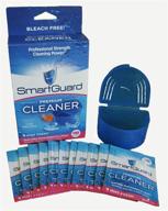 🧼 efficient and long-lasting smartguard premium cleaner crystals & cleaning case: 110 cleanings to eliminate stain, plaque, and bad odor from clear braces, dentures, night guards, mouth guard, retainers. logo