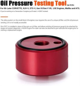 img 3 attached to 🔧 Red PTNHZ Oil Pressure Testing Gauge Adapter Tool - Replacement for Chevy Corvette, Suzuki, Ford, Dodge Diesel & Gas Engines