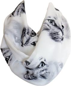 img 3 attached to Etwoas Print Infinity Scarf Circle