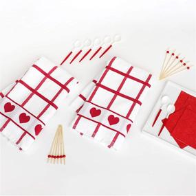 img 1 attached to 🍒 Blanco Home 100% Cotton Kitchen Towels - Set of 3 - Ultra Absorbent 425 GSM - 16x24 Inches - Premium Dish Towels - Cheerful Cherry Red and White - Durable & Stylish