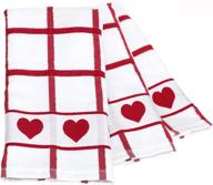 🍒 blanco home 100% cotton kitchen towels - set of 3 - ultra absorbent 425 gsm - 16x24 inches - premium dish towels - cheerful cherry red and white - durable & stylish logo