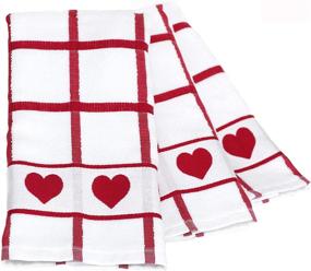 img 4 attached to 🍒 Blanco Home 100% Cotton Kitchen Towels - Set of 3 - Ultra Absorbent 425 GSM - 16x24 Inches - Premium Dish Towels - Cheerful Cherry Red and White - Durable & Stylish