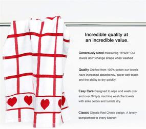 img 3 attached to 🍒 Blanco Home 100% Cotton Kitchen Towels - Set of 3 - Ultra Absorbent 425 GSM - 16x24 Inches - Premium Dish Towels - Cheerful Cherry Red and White - Durable & Stylish