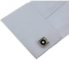 img 1 attached to Dj Stereo Vinyl Retro Lp Record Player Deck Cufflinks: Groove in Style!