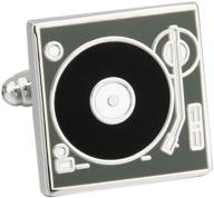 dj stereo vinyl retro lp record player deck cufflinks: groove in style! logo