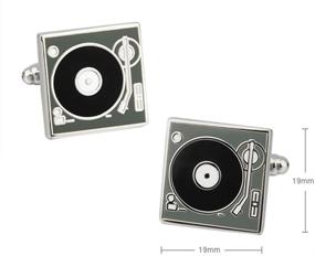 img 3 attached to Dj Stereo Vinyl Retro Lp Record Player Deck Cufflinks: Groove in Style!
