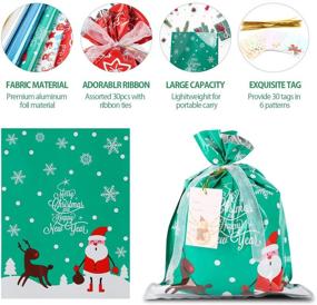 img 2 attached to 🎁 30 штук Рождественских подарочных пакетов с бантами и ярлыками для украшений: идеальная праздничная упаковка для рождественской вечеринки и празднования Рождества.