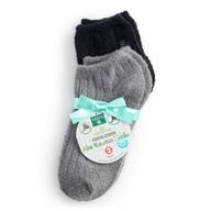 🧦 2-pack aloe moisture socks in black & gray striated by earth therapeutics logo