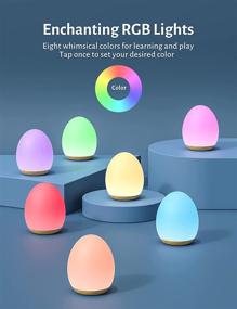 img 3 attached to 🌙 JolyWell Rechargeable Baby Egg Night Light for Kids with Color Changing Mode & Dimming Function, 1 Hour Timer & Touch Control, up to 100H Battery Life, Wood Grain Design