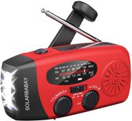 🌞 solarbaby weather radio: a self powered am/fm solar radio with led flashlight, backup battery, and emergency power bank - stay prepared in any weather logo