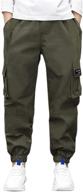 sangtree boy's multi pocket cargo jogger pants, 3-15 years: practical and stylish bottoms for active boys logo