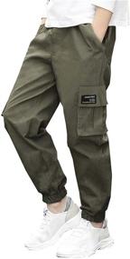 img 3 attached to SANGTREE Boy's Multi Pocket Cargo Jogger Pants, 3-15 Years: Practical and Stylish Bottoms for Active Boys