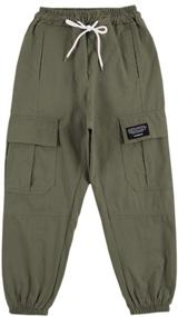 img 2 attached to SANGTREE Boy's Multi Pocket Cargo Jogger Pants, 3-15 Years: Practical and Stylish Bottoms for Active Boys