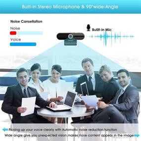 img 2 attached to 📸 Enhanced Webcam FHD 1080P with Microphone: Ideal for Video Conferencing, Online Classes, Gaming & More! Includes Privacy Cover and Tripod for Easy Setup and Recording