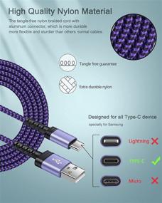 img 1 attached to 🔌 AILKIN Быстрая зарядка кабеля USB Type C - 4 шт 6фт оплетенные силовые шнуры для Samsung Galaxy, Moto, LG - Совместимо с S21 S20 A10e A01 A11 A20 A21 A30 A31 A51 A50 A71, G8 G7, K51 Stylo 6 5 4