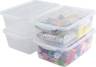 📦 14 quart clear plastic latching storage bin with lid - set of 4, ideal shoe boxes logo