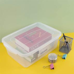 img 1 attached to 📦 14 Quart Clear Plastic Latching Storage Bin with Lid - Set of 4, Ideal Shoe Boxes