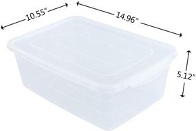 img 3 attached to 📦 14 Quart Clear Plastic Latching Storage Bin with Lid - Set of 4, Ideal Shoe Boxes