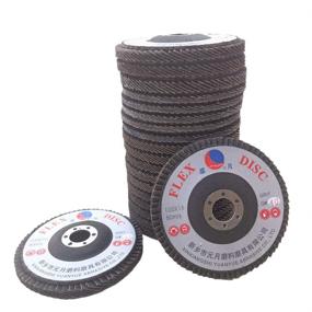 img 4 attached to 🔧 Professional Grade High Density Flap Discs 4 Inch 20 Pack Assortment - Versatile 40 60 80 120 Grit, Aluminum Oxide Abrasives Sanding Grinding Disk, Flat Type #27, Ideal for Tough Surfaces, 5/8 Inch Arbor Size