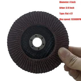 img 2 attached to 🔧 Professional Grade High Density Flap Discs 4 Inch 20 Pack Assortment - Versatile 40 60 80 120 Grit, Aluminum Oxide Abrasives Sanding Grinding Disk, Flat Type #27, Ideal for Tough Surfaces, 5/8 Inch Arbor Size