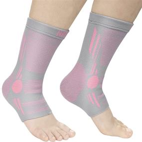 img 4 attached to NEENCA Professional Ankle Brace Compression Sleeve (Pair)