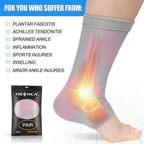 img 2 attached to NEENCA Professional Ankle Brace Compression Sleeve (Pair)