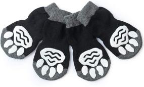 img 4 attached to Героические антискользящие носочки для собак и кошек Harfkoko Pet: защита лап для ношения в помещении, для собак и кошек маленьких и крупных пород.