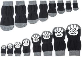 img 2 attached to Героические антискользящие носочки для собак и кошек Harfkoko Pet: защита лап для ношения в помещении, для собак и кошек маленьких и крупных пород.