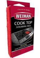 weiman cook top scrubbing pads – effortlessly clean and eliminate stubborn burned-on 🧽 food from all smooth top and glass cooktop ranges, pack of 3 reusable pads logo