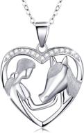 silver horse pendant necklace: medwise equestrian jewelry gift for women & girls, lucky horse in heart design, ideal for cowgirls, birthday or mother's day celebration logo