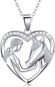 img 4 attached to Silver Horse Pendant Necklace: MEDWISE Equestrian Jewelry Gift for Women & Girls, Lucky Horse in Heart Design, Ideal for Cowgirls, Birthday or Mother's Day Celebration