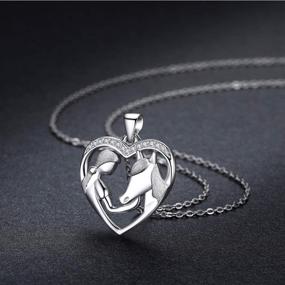 img 2 attached to Silver Horse Pendant Necklace: MEDWISE Equestrian Jewelry Gift for Women & Girls, Lucky Horse in Heart Design, Ideal for Cowgirls, Birthday or Mother's Day Celebration